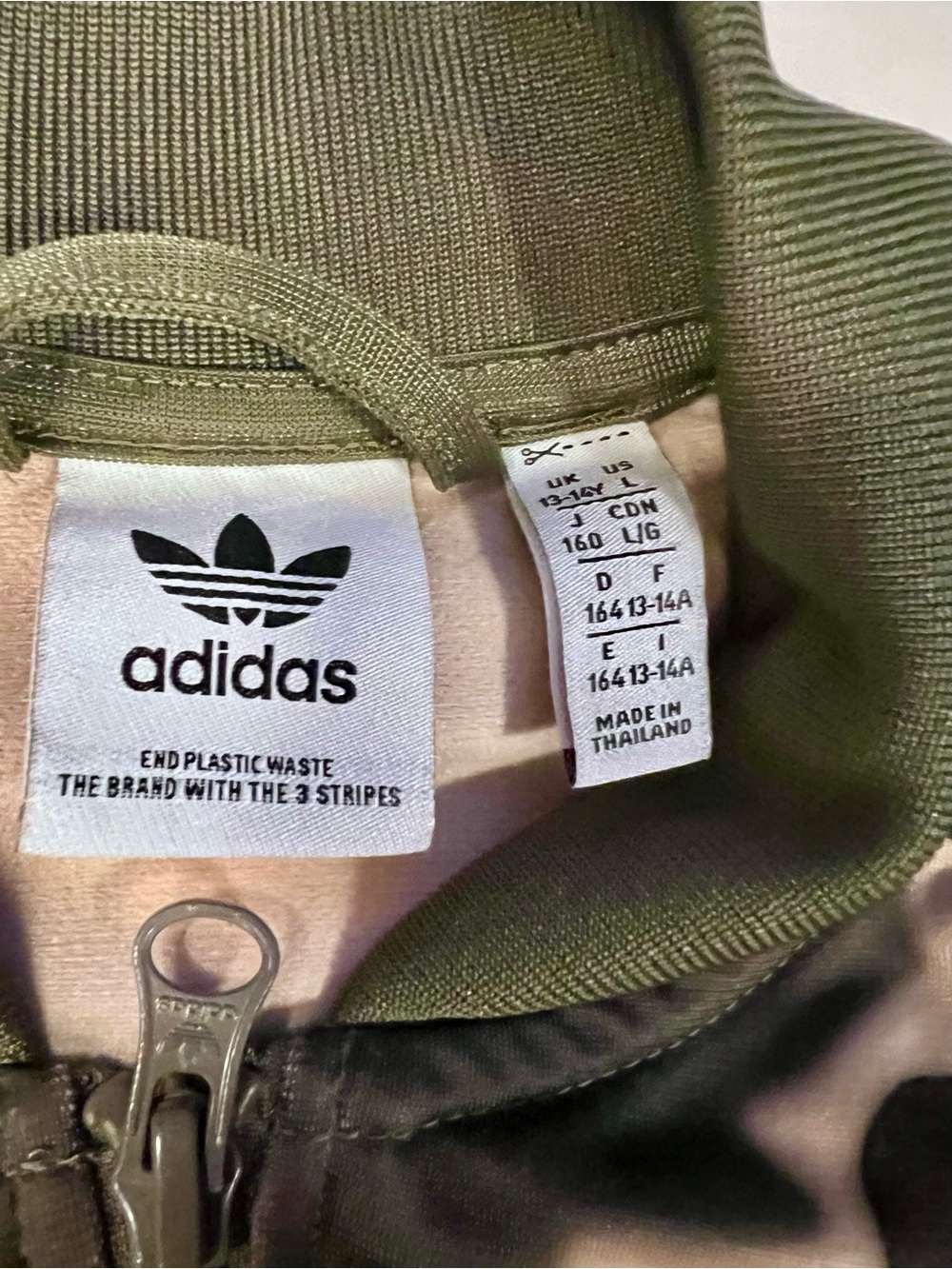 Adidas Kids Camo Track Jacket in Olive/Khaki - Picture 4 of 5